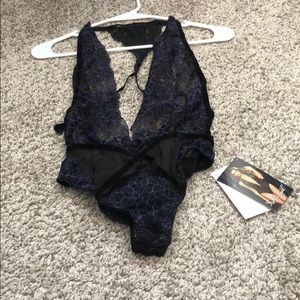 Dreamgirl black and purple teddy